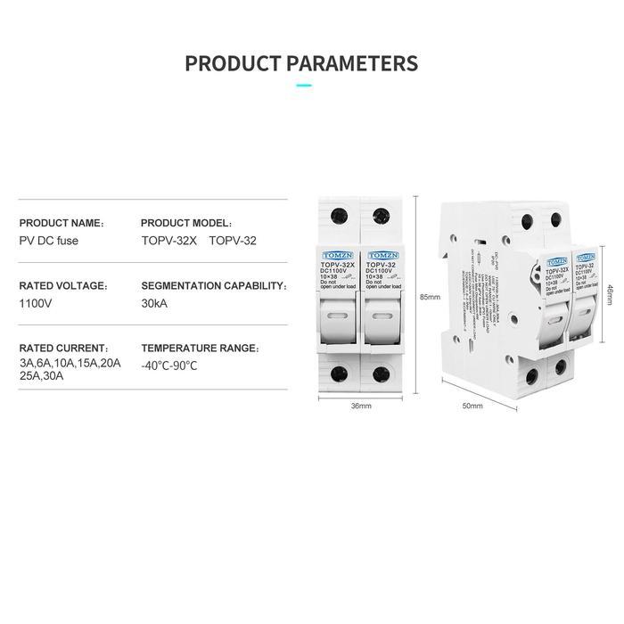READY 20A - PV DC FUSE HOLDER 2P WITH FUSE 20 A 1000V R CELL PANEL SURYA