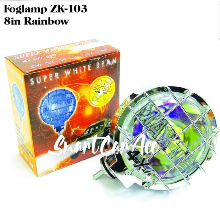 Lampu Kabut Foglamp Fog Lamp Halogen 8in Jeep 4x4 MAXTEL Bulat Universal Rainbow