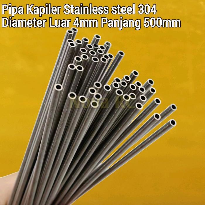 Pipa kapiler stainless steel 304 diameter luar 4mm panjang 500mm