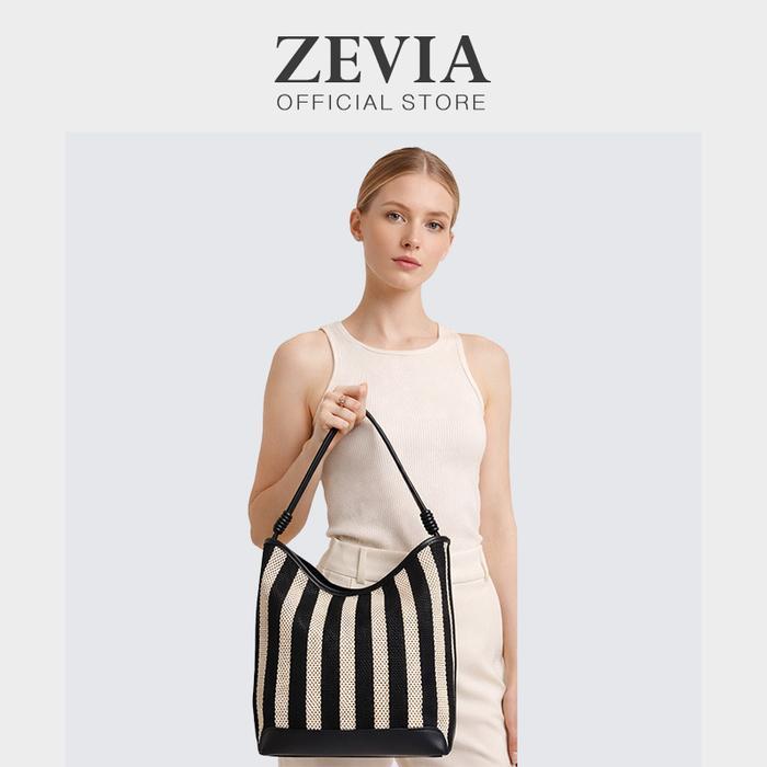 Elizabeth - Kenza Bag Tas Anyaman Tas Keranjang Tas Selempang Wanita Handbag Tas Korean Style Hitam