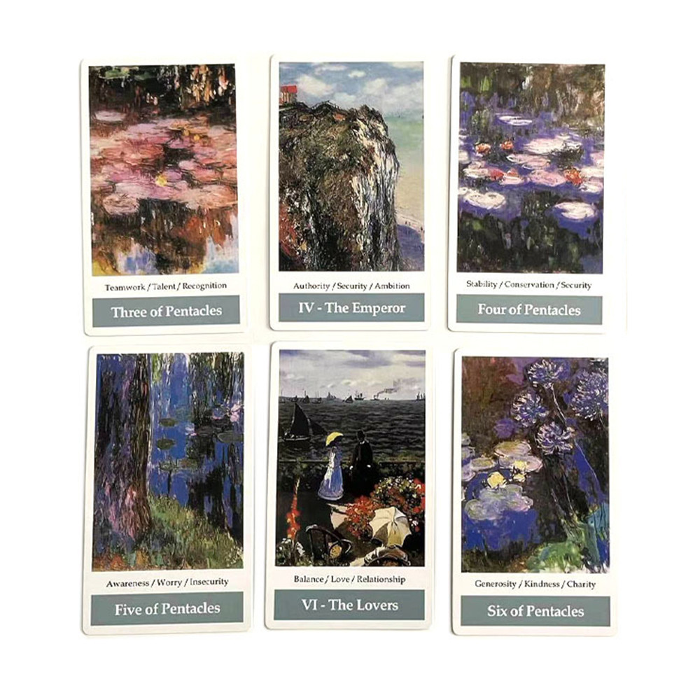 12x7cm Claude Monet Impressionism abstract artis Tarot Divination Cards with Guide Book Divination