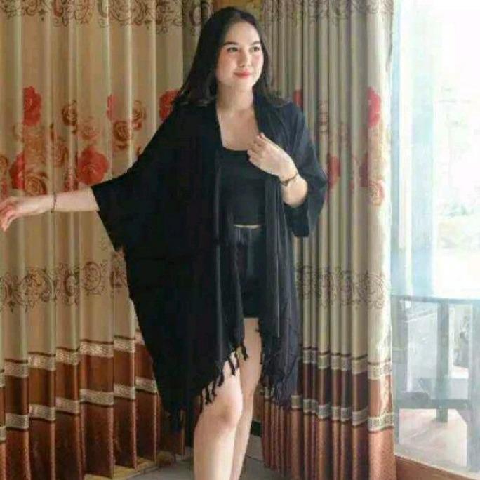 Outer / Kardigan Polos Wanita Oversize Rayon Halus Lembut - Outer, Atasan Tbk