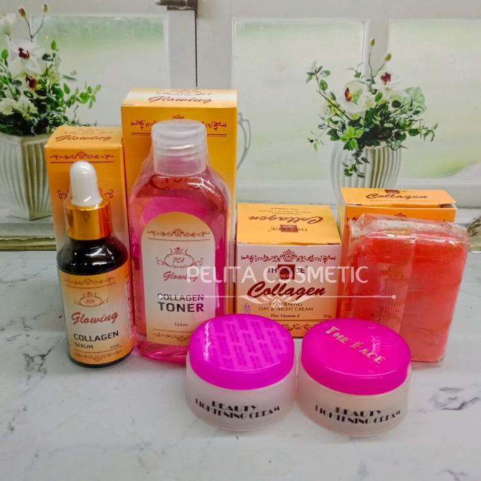 Bpom Paket Collagen 701Xthe Face(.Sabun The Face.Cream The Face.Toner 701.Serum 701 Collagen)