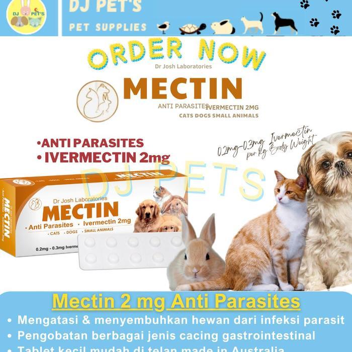 Obat Anti Parasit dan Cacing untuk Anjing Kucing Kelinci - Ivermectin 2 mg per Tablet