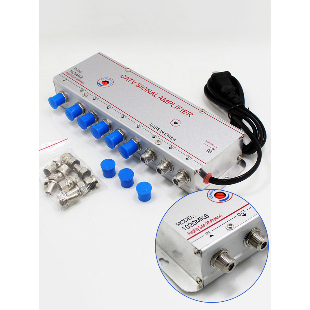 1 in 8 out CATV Cable Digital TV Video Signal Amplifier AMP Booster Splitter Broadcast Equipments TV
