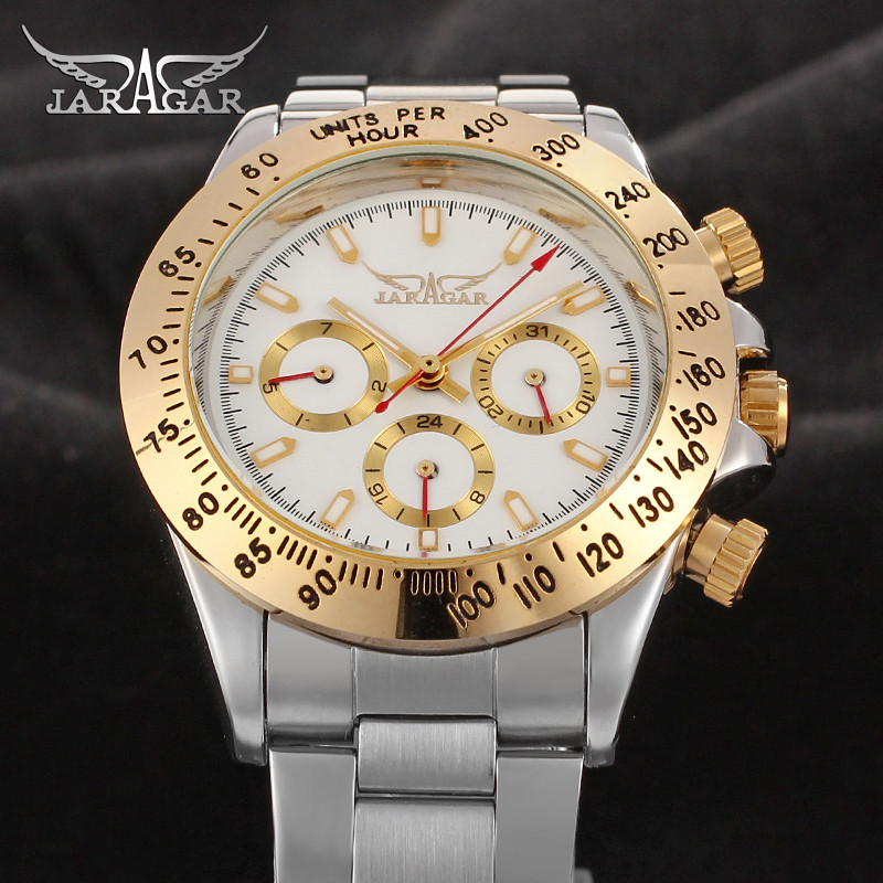 JARAGAR Luxury Multifunctional Automatic Man Watches Stainless Steel Vintage Mechanical Waterproof