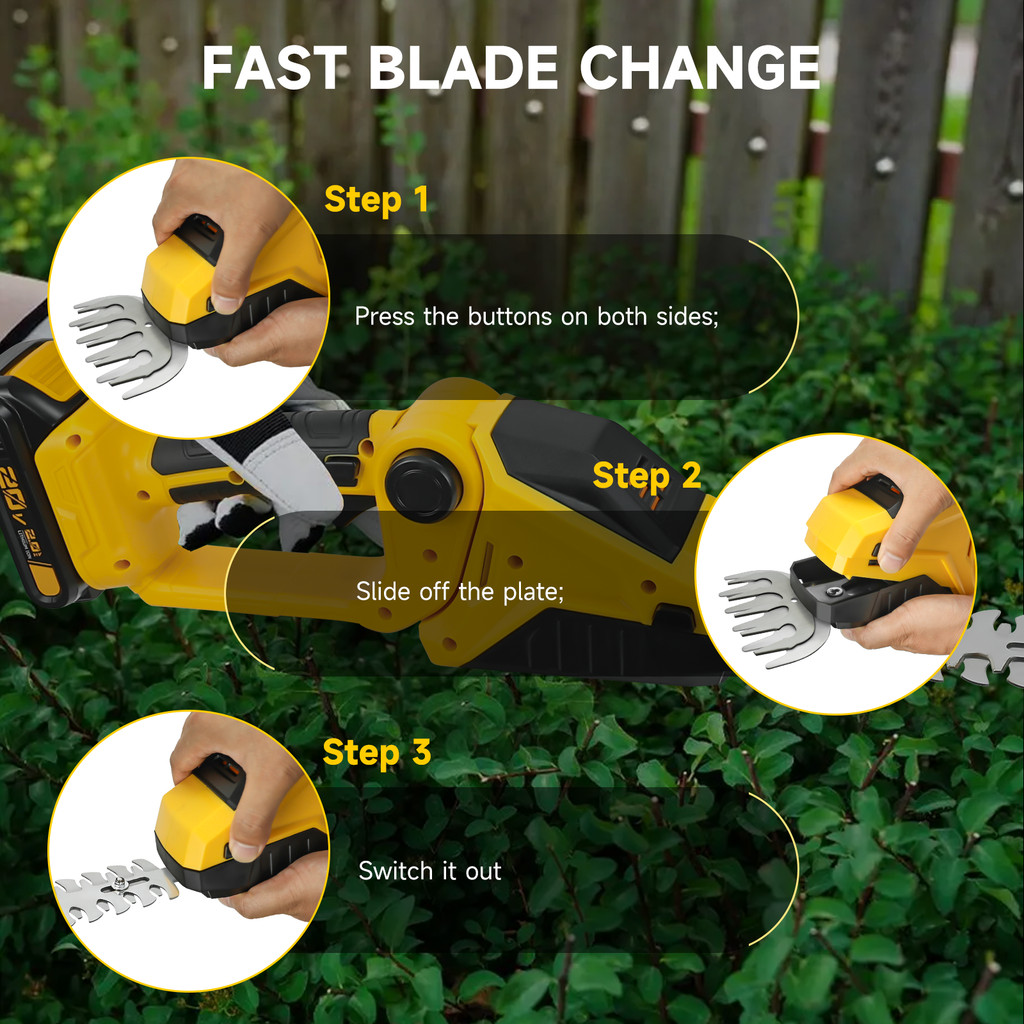 Cordless Hedge Trimmer Electric Grass Trimmer Bush Trimmer Grass Shears Garden Tools for Dewalt 20V