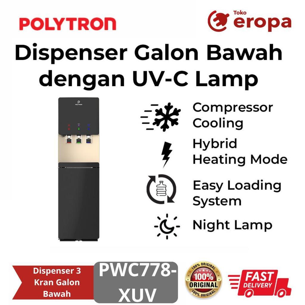 Dispenser 3 Kran Galon Bawah Polytron PWC778