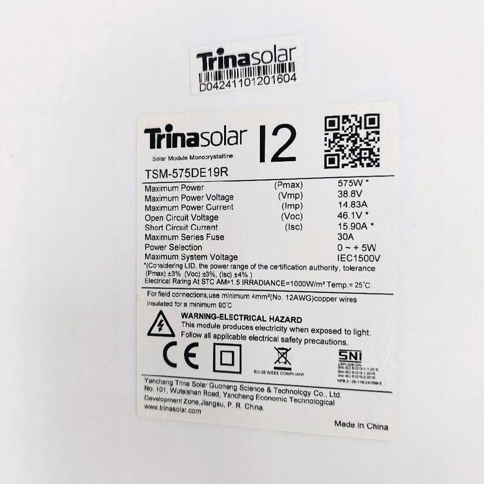 Panel Surya Trina Solar 500Wp 550Wp 575Wp 590Wp 620Wp 665Wp 720Wp 800Wp Monocrystaline Perc Half