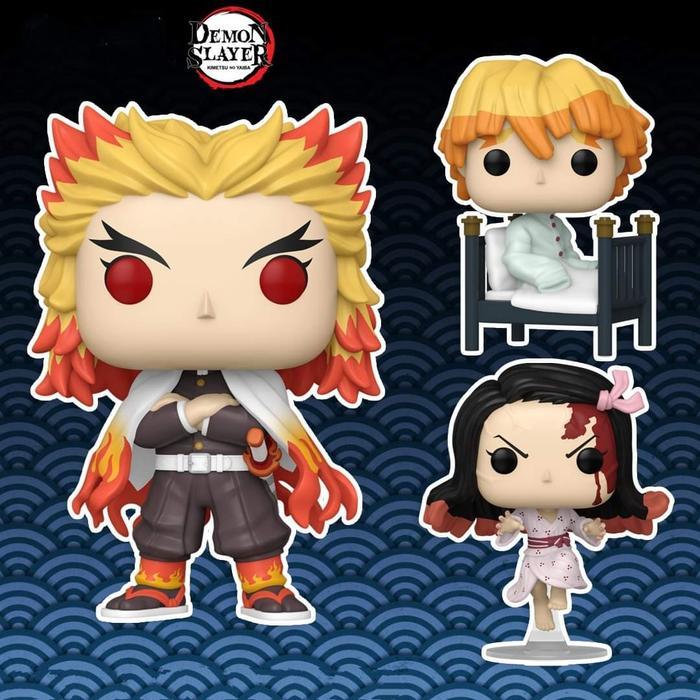HOT SALE FUNKO POP DEMON SLAYER ZENITSU NEZUKO KAMADO LEAPING RENGOKU JUMBO TERMURAH