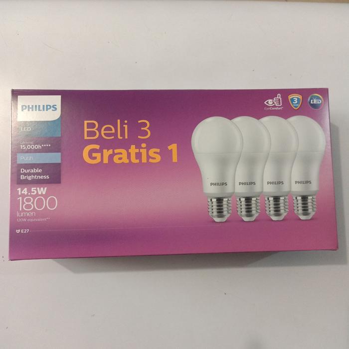 NEW!! Philips LED pack 14,5 watt beli 3 gratis 1