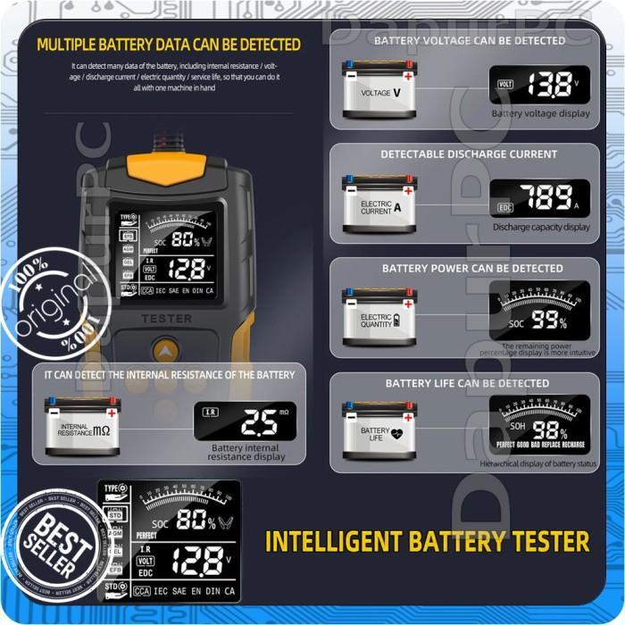 FOXSUR FBT-200 Tester Aki LIFE Detector System 3AH-200AH with LCD