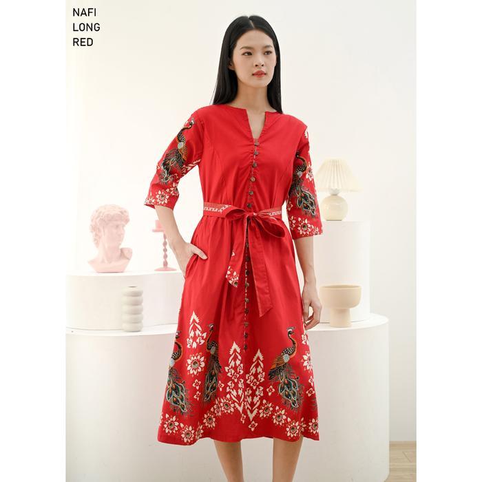 Gaun Batik Modern Wanita Model Dress Couple - Bahan Cotton Stretch, Panjang Standar