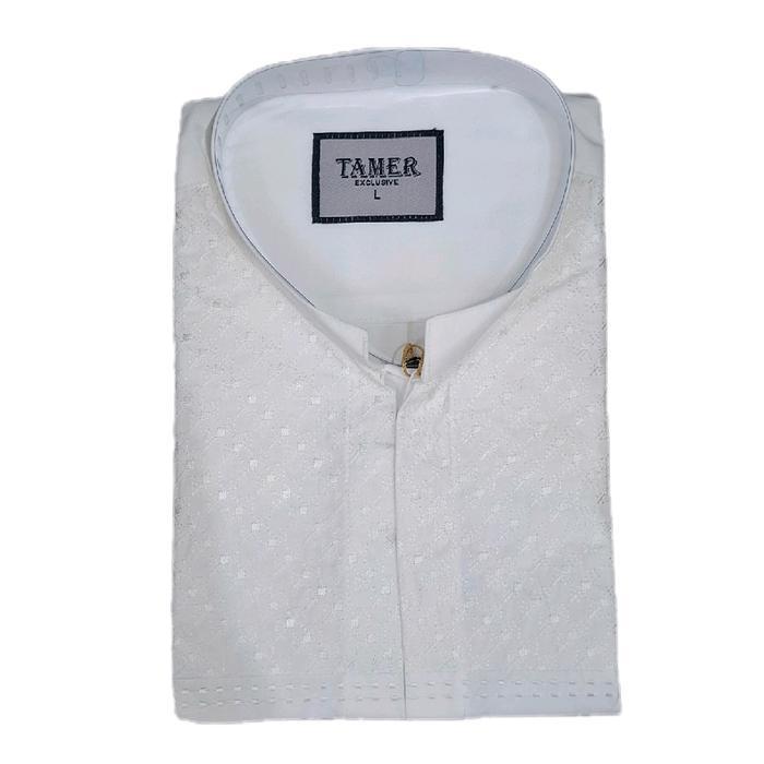 ALJAZIRAH KOKO TAMER Kemeja Koko Pria Lengan Panjang Warna Putih Model Tamer Ukuran M TAMER WARNA PU