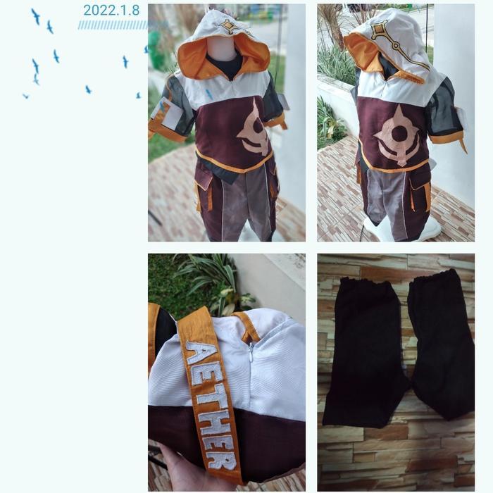Aether Lumine Casual Costume Wig Cosplay Genshin