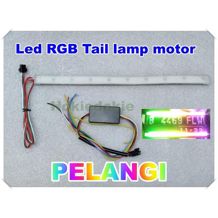 Discount Led tail lamp RGB motor pelangi 28cm ala bus malam