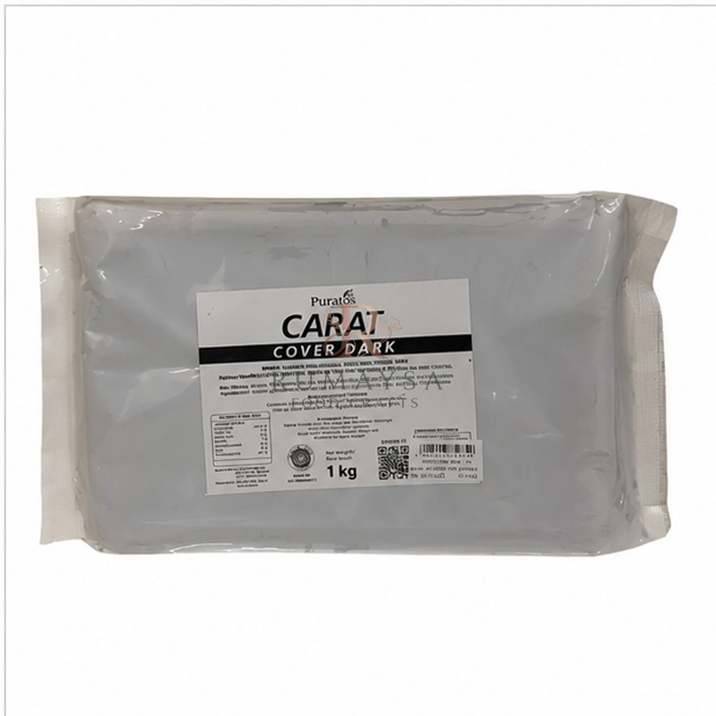Puratos Carat Cover Dark Compound Coklat Blok 1 Kg Untuk Coklat Leleh, Praline, Cetakan Coklat & Bak