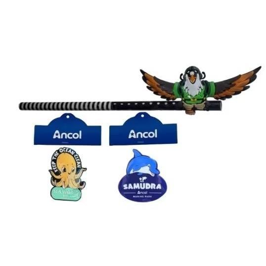 Ancol Pensil Topper Paket Pensil Topper dan Magnet Karakter Rubber Stationery Pensil Topper dan Magn