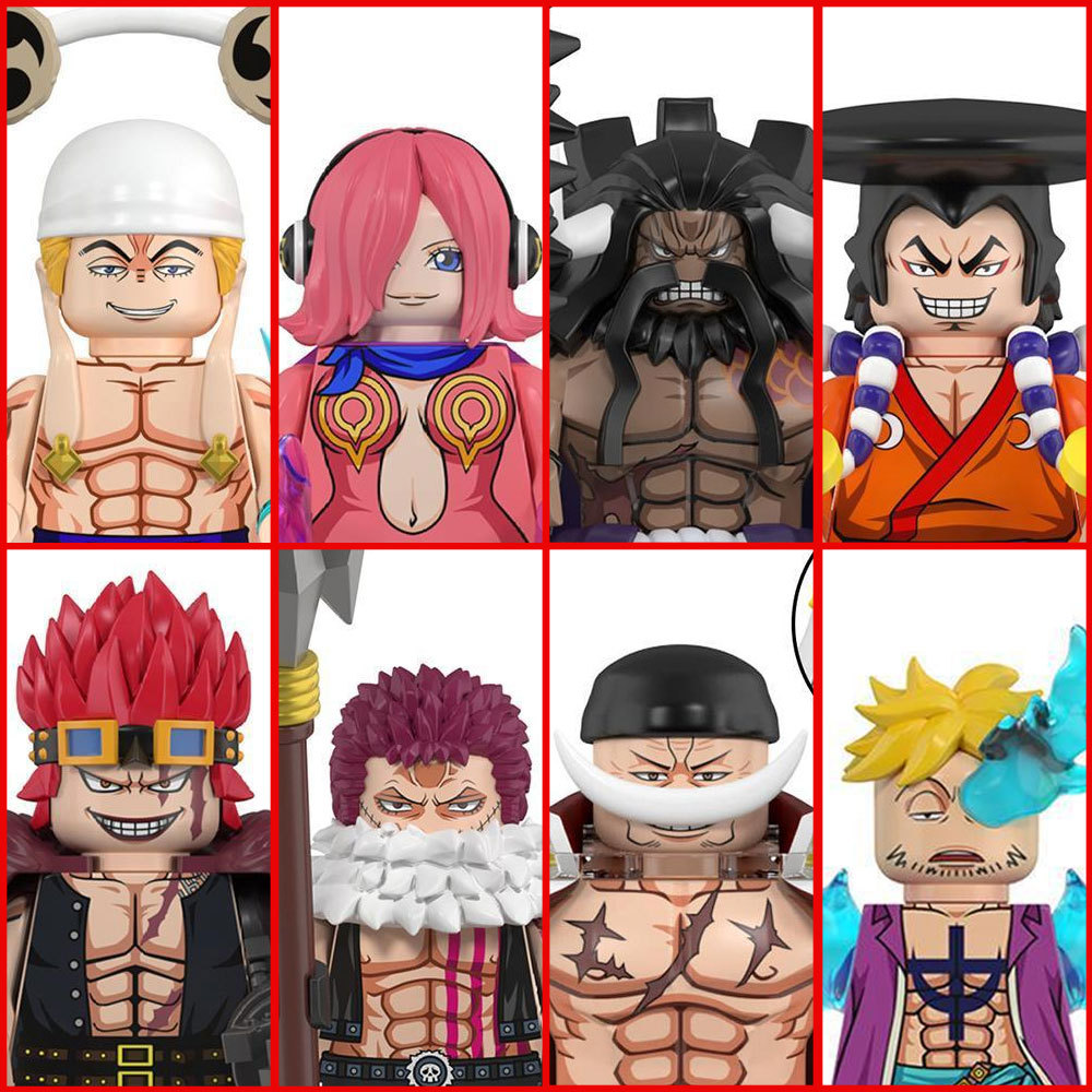 72pcs Luffy Zoro Nami Sanji Chopper Building Blocks Mini Action Figure Accessories Christmas Gifts