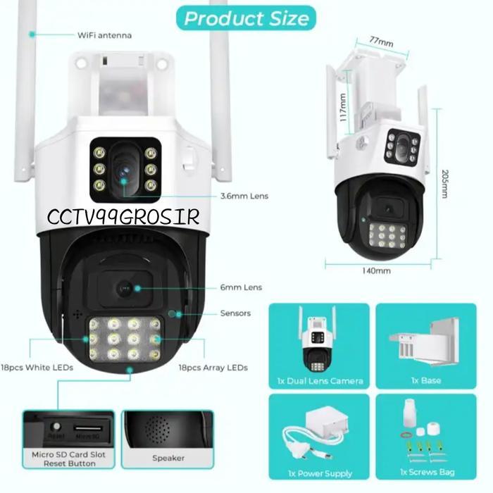 IP Camera Outdoor Wireless CCTV PTZ Ultra HD XMEYE ICSEE Dual Lens 8MP