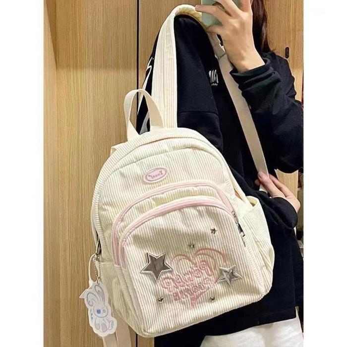 Elizabeth - Corduroy Tas Sekolah Kecil Fashion Korea Bag Kuliah Tas Ransel Wanita Import Tas Sekolah
