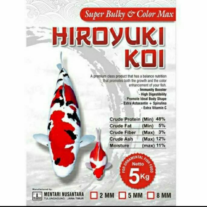 pakan ikan koi hiroyuki koi super BULKY & COLOR MAX isi 5kg