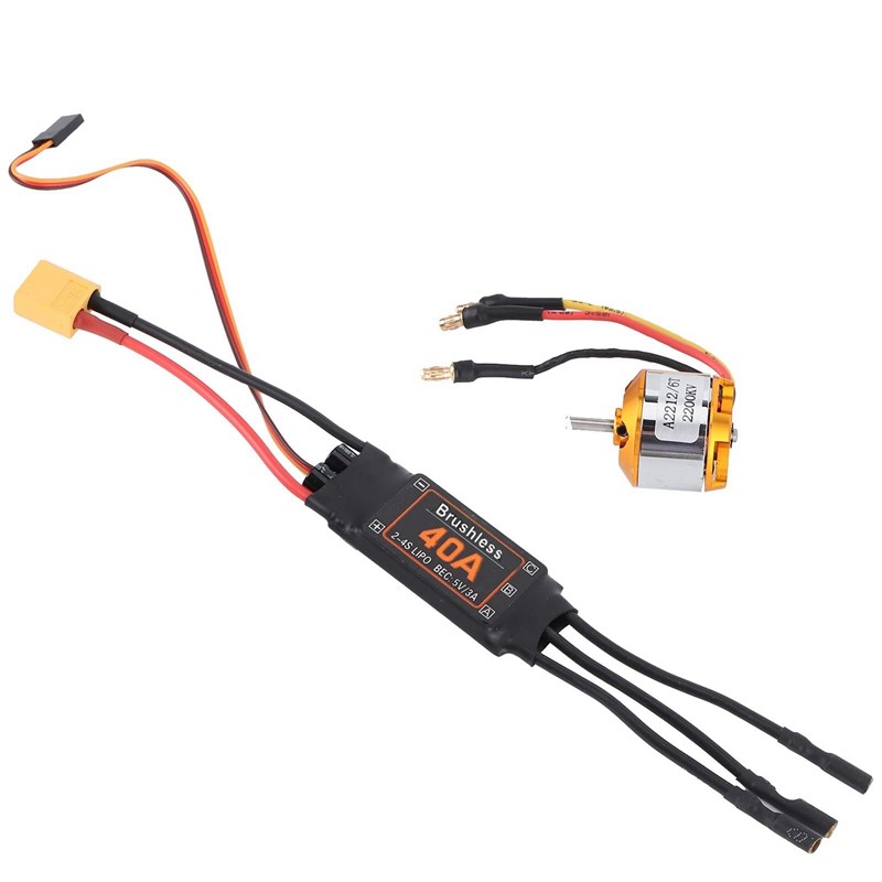For Vespa GTS300 2212 KV2200 Motor+40A Brushless ESC XT60 RC Motor ESC Set for Drone Helicopter
