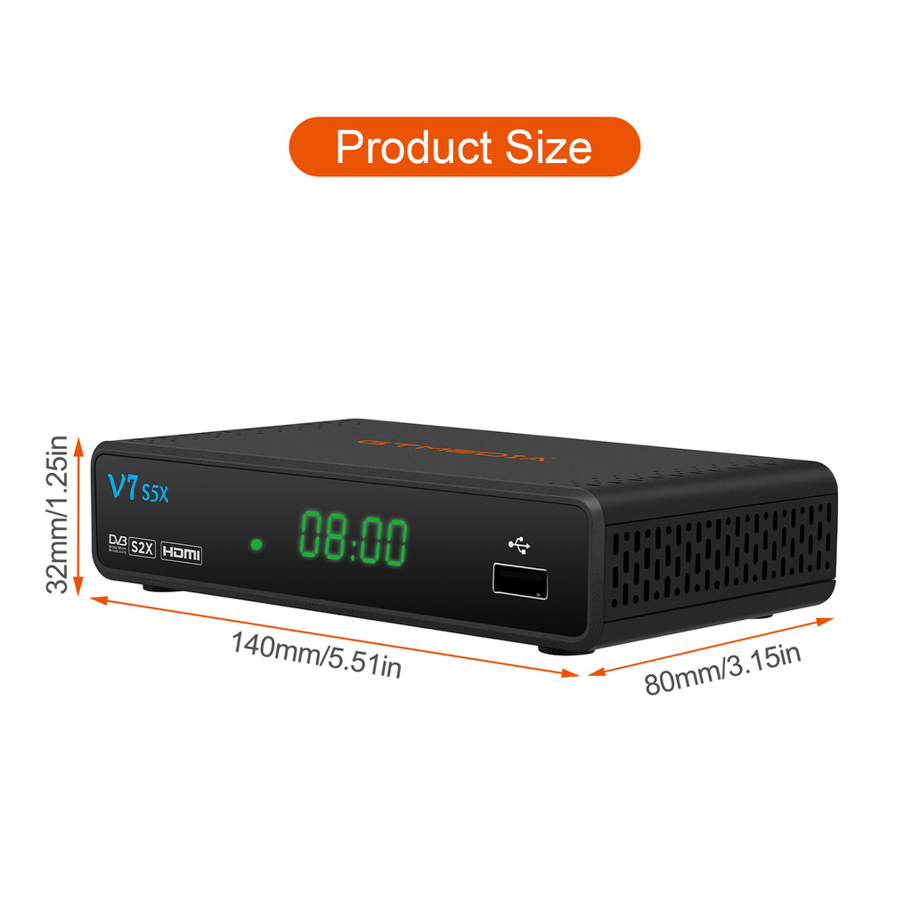 GTMEDIA V7 S5X DVB-S/S2/S2X Satellite TV Receiver H .265(8bit) AVS+ CCM ACM VCM Multi-stream/T2-MI