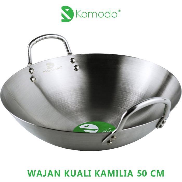 Premium Komodo Wajan Kuali Kamilia Penggorengan Stainless 50Cm Bahan Tebal Original