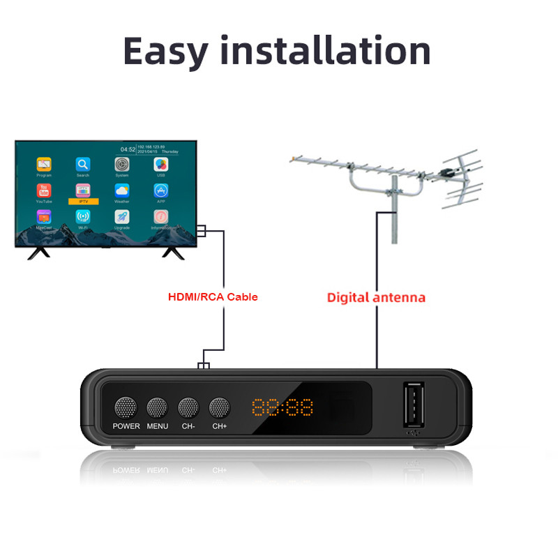 Dvb T2 Digital Tv Decoder Tv Tuner Dvb-T2 Dvb-C Cable Fm Radio Smart Wireless Tv Stick Tdt Hd Tv