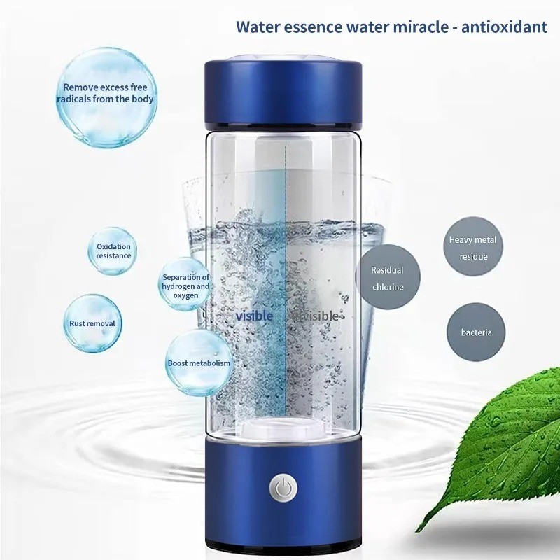 Hydrogen Water Bottle, Portable Hydrogen Water Ionizer Machine Generator Rechargeable Hydrogen Rich