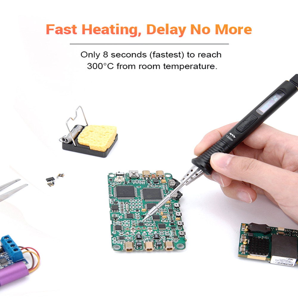 TS80P Smart Soldering Iron (TS80 Upgrade Version) OLED Screen CNC Aluminum Alloy Body With TS-B02