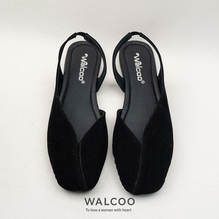 Walcoo Epyora Flat Sepatu Flat Wanita Model Slingback Desain Simpel Elegan Warna Hitam Ukuran 37 Fla