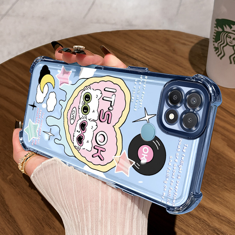 Casing Hp untuk OPPO A15 A15s A35 4G Case Sunglasses Little Cat Double Kasing Cesing udara Airbag Sk