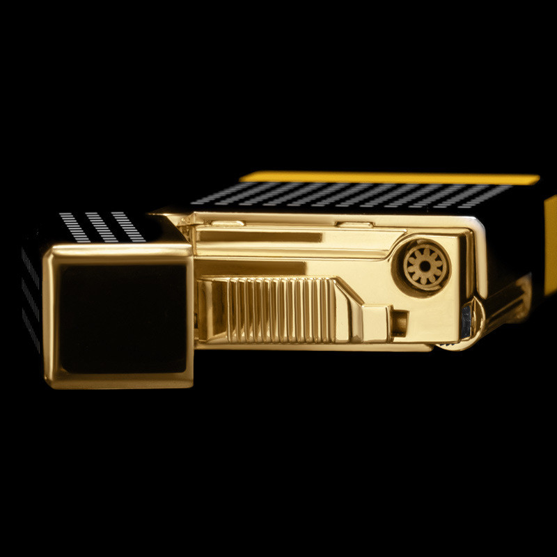 Luxury Cigar Lighter with Cigar Punch Flint Grinding Wheel Windproof Jet Flame Inflatable Flint