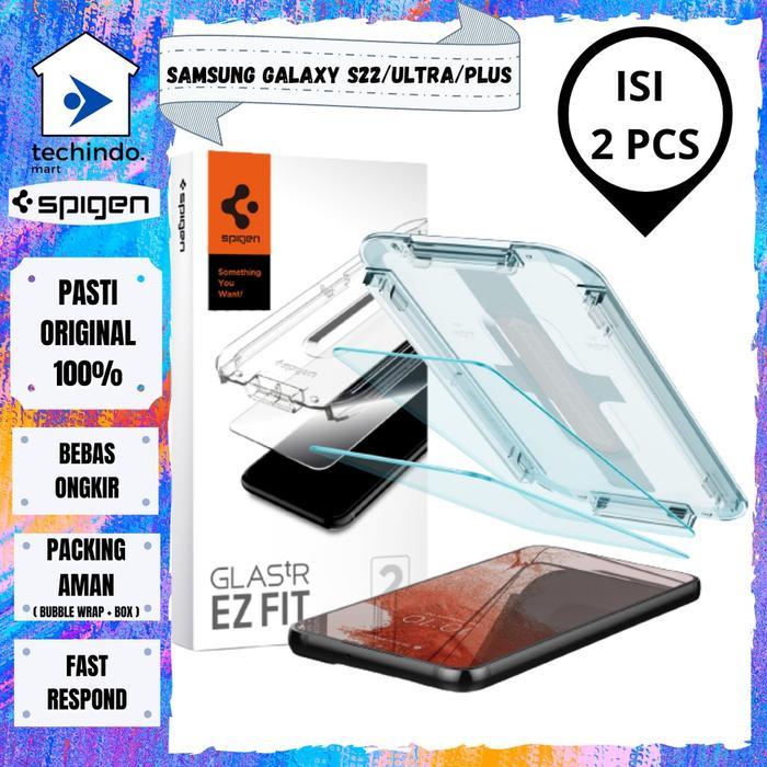 Tempered Glass Samsung Galaxy S22 Ultra Plus Spigen Glas Tr Ez Fit Terbaru 