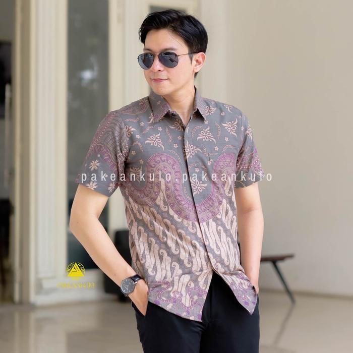Pakeankulo Batik Pria Premium Slimfit Motif Aswangga Lengan Pendek Diskon Sale