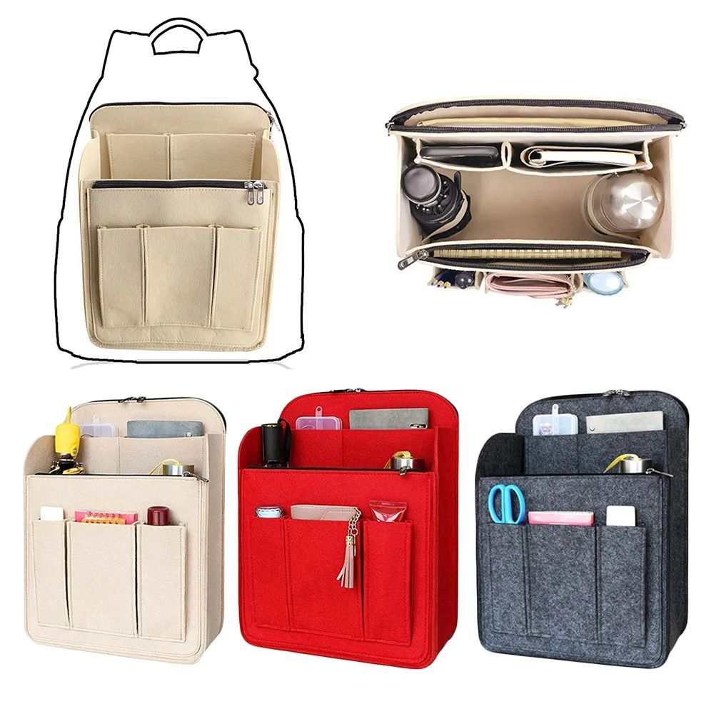 Multi-Pocket Insert Bag Organizer for Longchamp Backpack Storage Bag Felt Backpack Inner Bag Liner