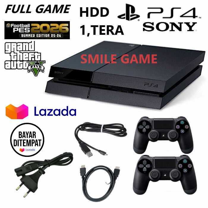 HARGA TERBAIK PS4 FAT KAPASITAS HARDISK 1TB, FULL FREE GAME SIAP MAIN SAJA  + 2 STIK WIRELLES
