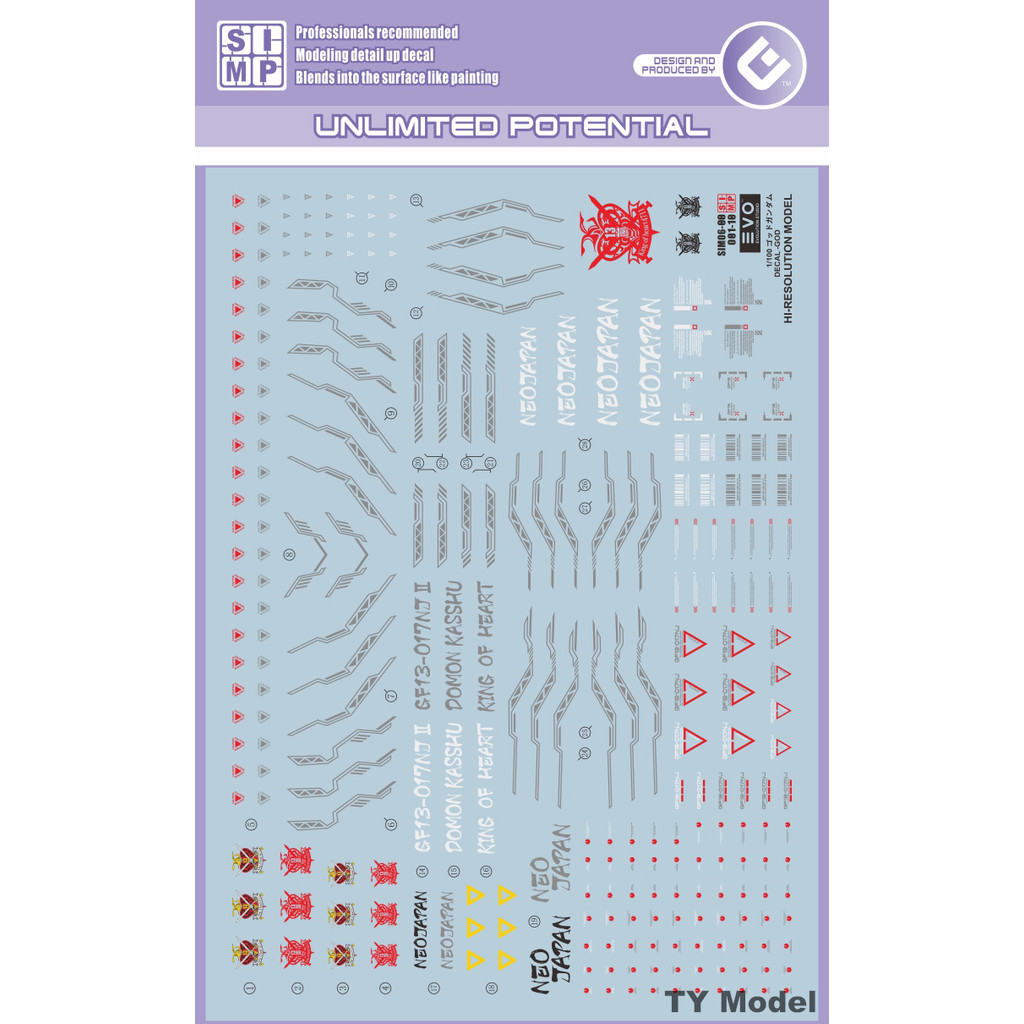 EVO Decal HIRM-1 for 1/100 HIRM Hi-resolution God Model Building Kits Fluorescent Water Stickers for