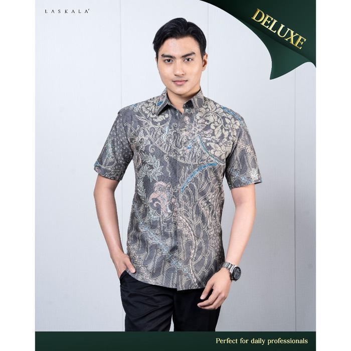 Laskala Batik Tana Kemeja Batik Pria Slimfit Lengan Pendek - M