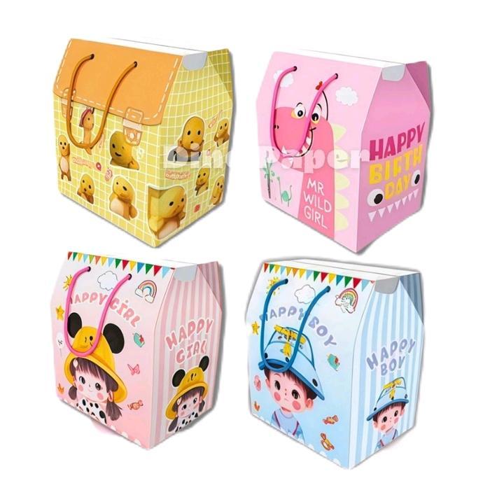 BOX TALI ULTAH Paper Bag Kado Goodie Bag Karakter Lucu Gift Box Ultah (Size Kecil)
