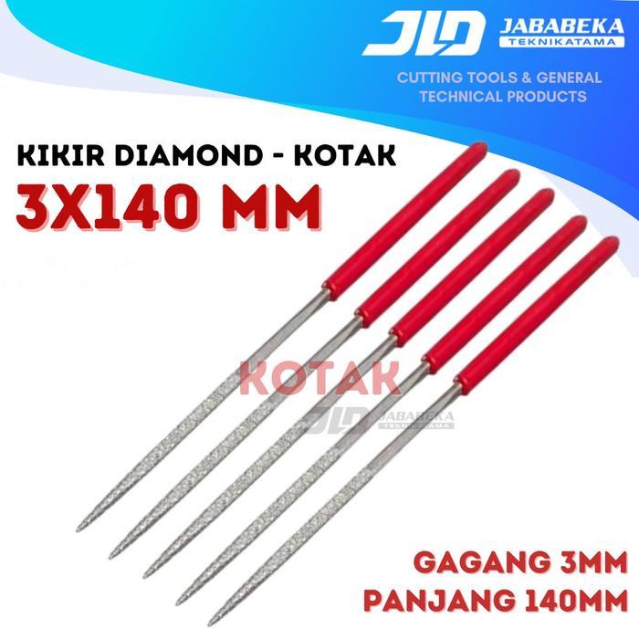 Kikir 3 X 140 Mm Kotak Diamond Files Gagang 3 Mm 3X140 Mm Kikir Asah Mini Diamond Carving Kikir