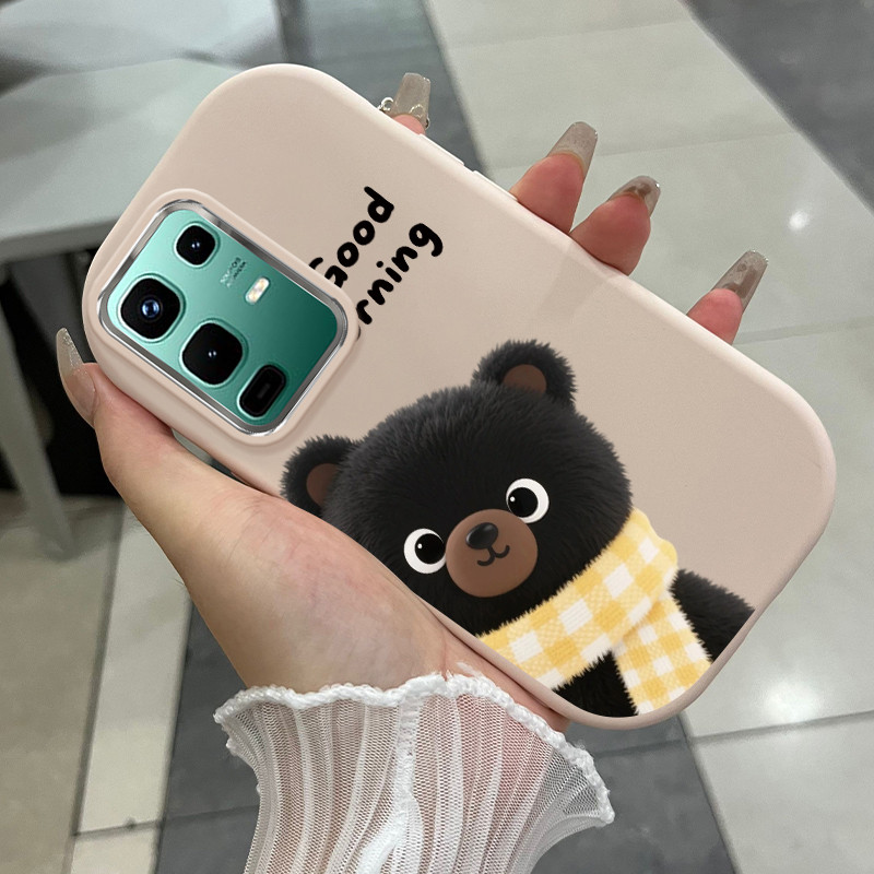 Casing Hp Untuk Infinix Note 50 4G Note 50 Pro 4G Note 50S 5G Note 50X 5G Case Beruang Bulu Syal Kas