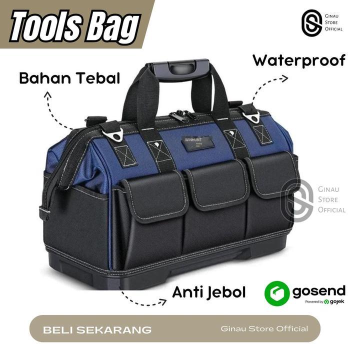 Krisbow Tools - Tool Bag Tas Perkakas Besar Storage Tempat Alat Tukang Waterproof