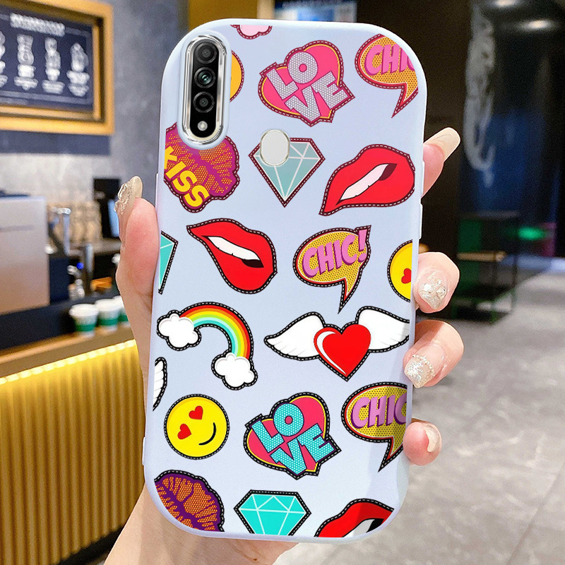 Casing Hp Untuk OPPO A31 2020 A8 Case Casing pola Rainbow dan Smiling Face Kasing HP model baru Cesi
