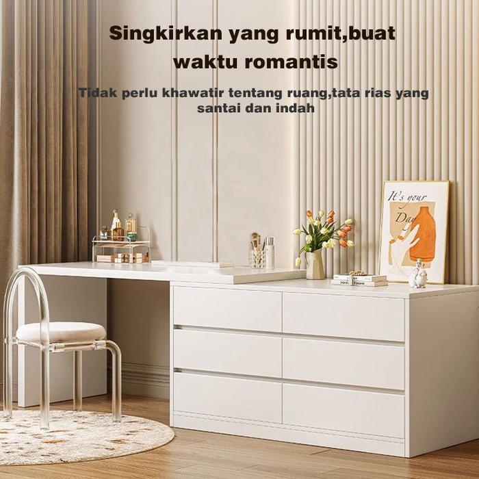 Hanriver & Kucadi Meja Rias Putih/Meja Rias Minimalis/Meja Rias Kecil/Meja Rias Modern /Meja Rias