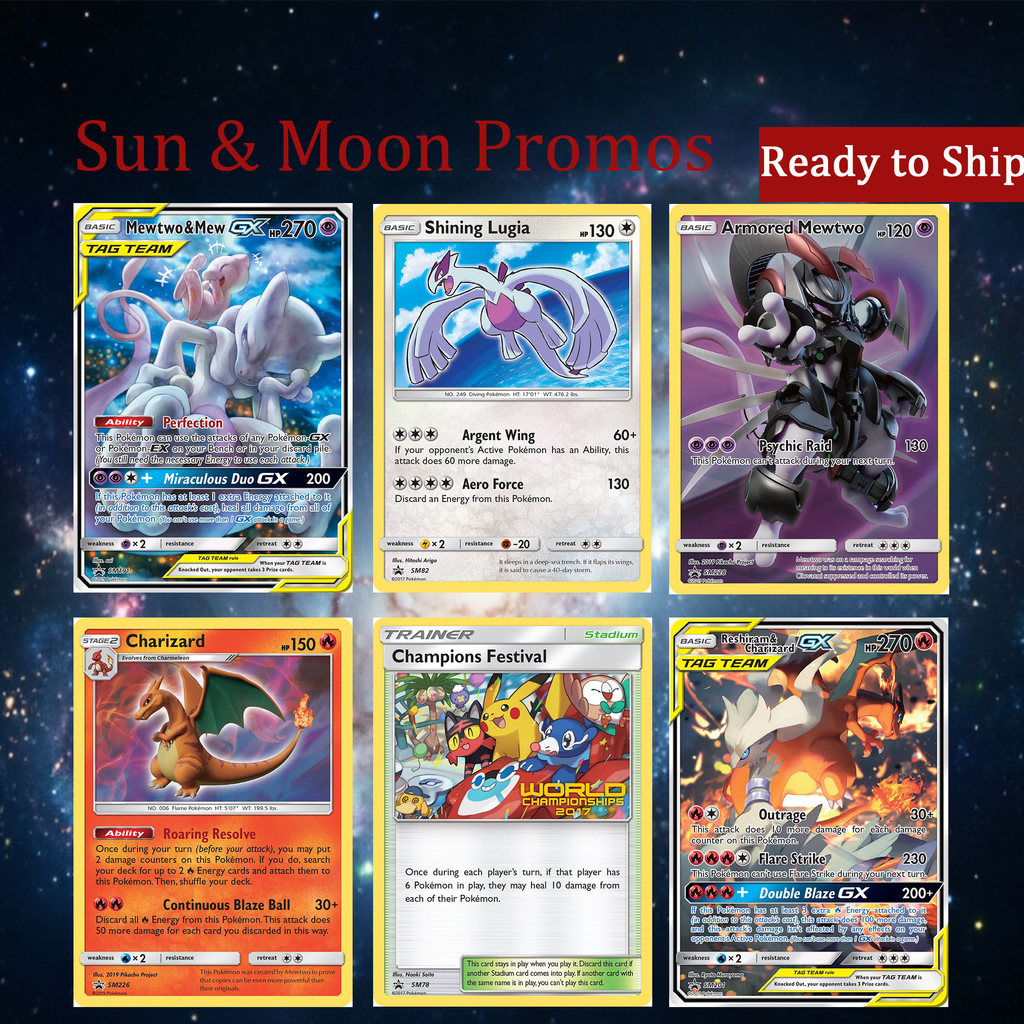 Limited Rare Pokemon TCG Sun & Moon Promos Shining Lugia Armored Mewtwo Cards Premium Collection