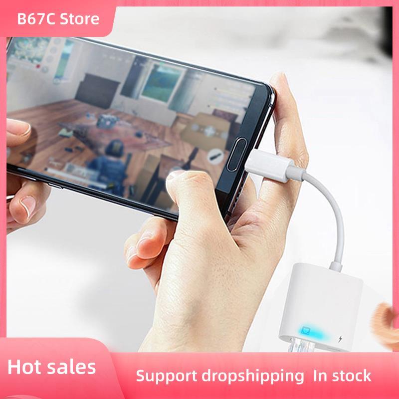 B67C 6X Type C OTG Ethernet Adapter USB C To RJ45 Ethernet LAN Wired Network Converter 100Mbs For