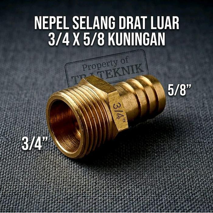TERLENGKAP nepel selang drat luar 3/4"5/8" kuningan